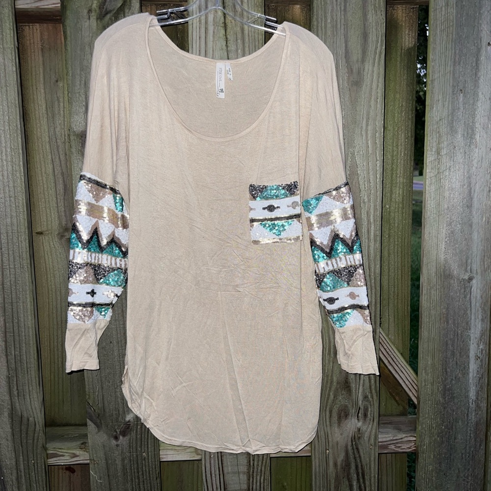 Pink owl sequined tunic